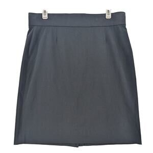 Briggs New York Pencil Skirt 18 Navy Midi Back Hidden Zipper Slit High Rise Work